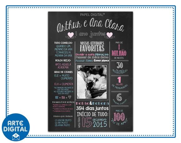 Chalkboard Digital Namorados Modelo 11