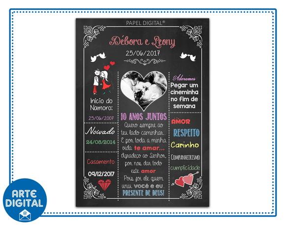 Chalkboard Digital Namorados Modelo 12