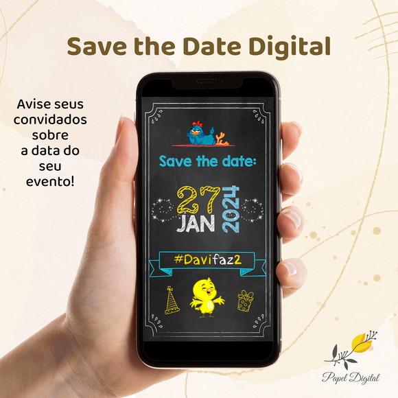 Save The Date Digital Galinha Pintadinha Modelo 1