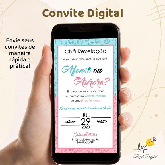 Convite Digital Chá de Revelação Modelo 2