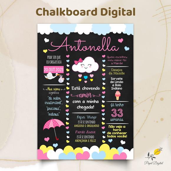 Chalkboard Digital Chá de Bebê Modelo 7