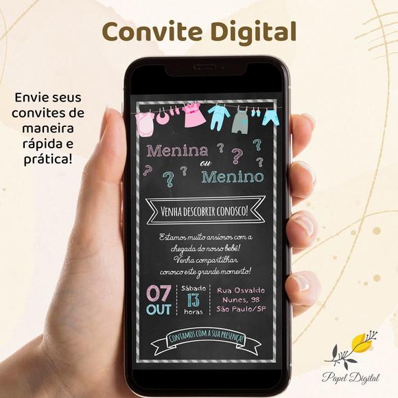 Convite Digital Chá de Revelação Modelo 1