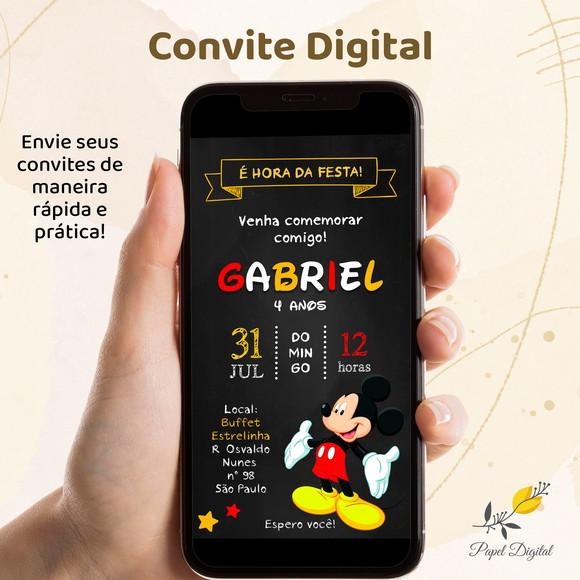 Convite Digital Mickey Modelo 3