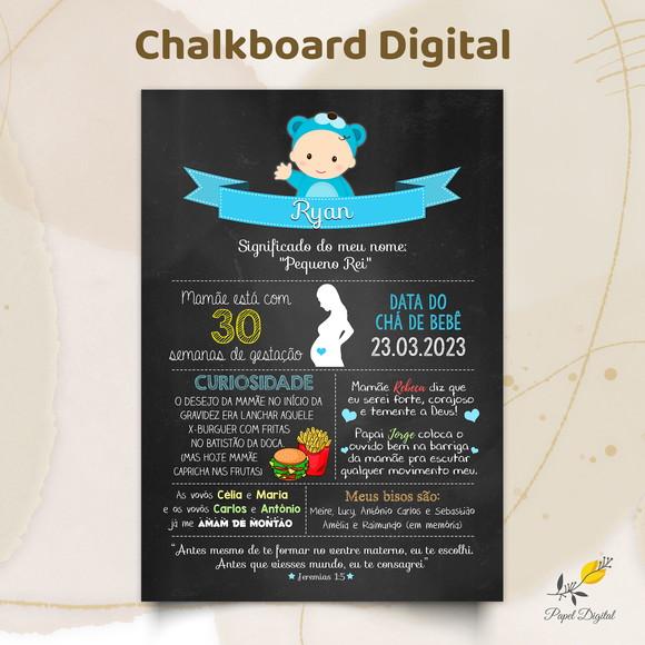 Chalkboard Digital Chá de Bebê Modelo 5