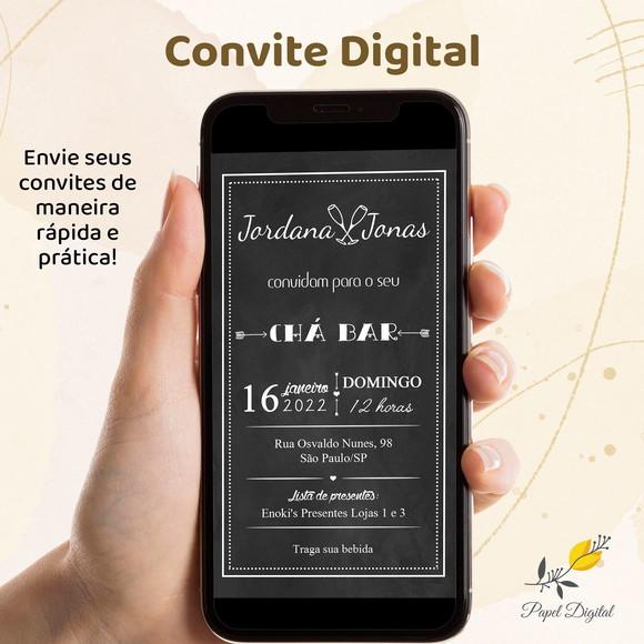 Convite Digital Chá Bar Modelo 3