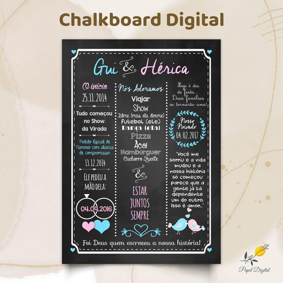 Chalkboard Digital Casamento Modelo 8
