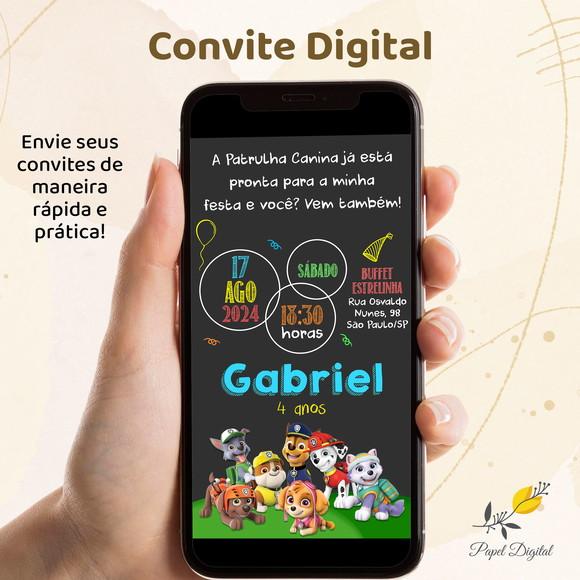 Convite Digital Patrulha Canina Modelo 6
