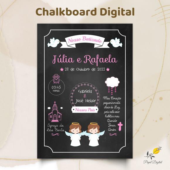 Chalkboard Digital Batizado Modelo 5