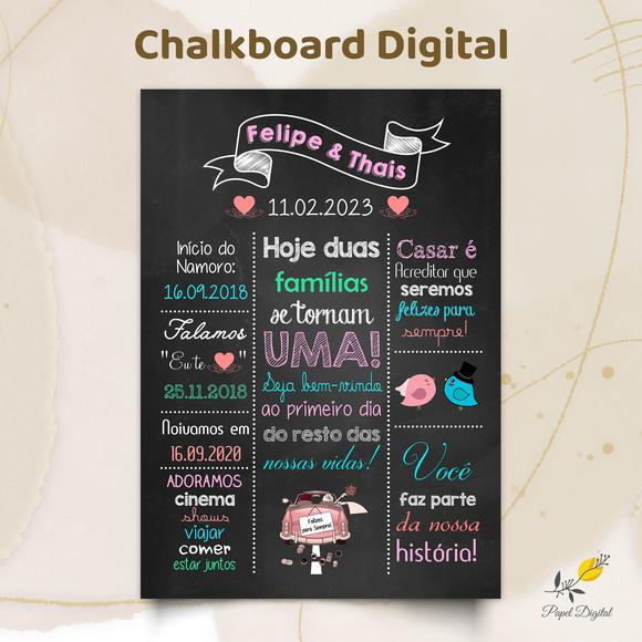 Chalkboard Digital Casamento Modelo 5
