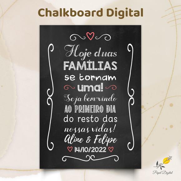 Chalkboard Digital Casamento Modelo 7