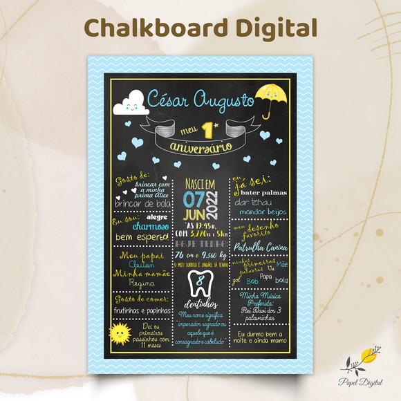 Chalkboard Digital Chuva de Amor Modelo 2