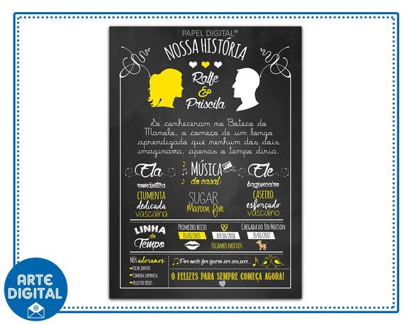 Chalkboard Digital Namorados Modelo 7