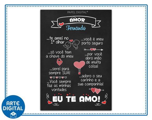 Chalkboard Digital Namorados Modelo 3