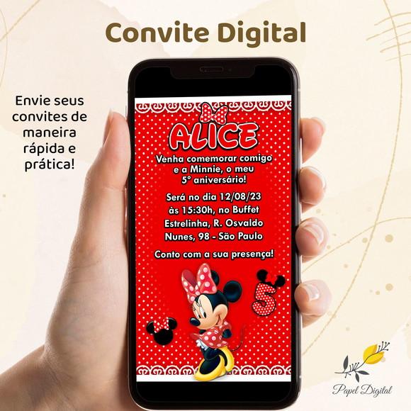 Convite Digital Minnie Modelo 3