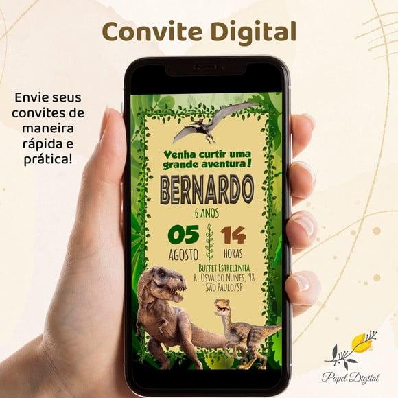 Convite Digital Dinossauro Modelo 1