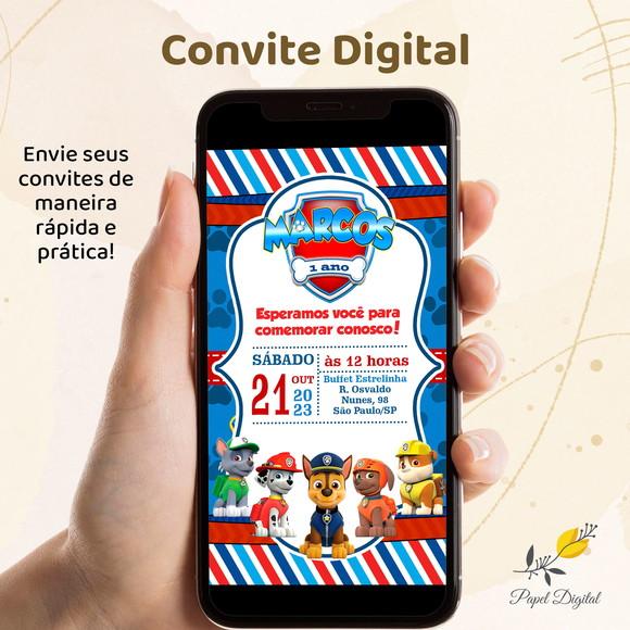 Convite Digital Patrulha Canina Modelo 4