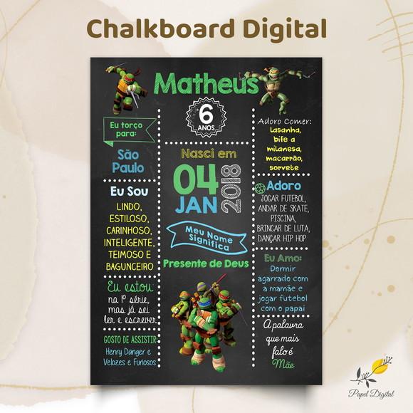 Chalkboard Digital Tartarugas Ninja