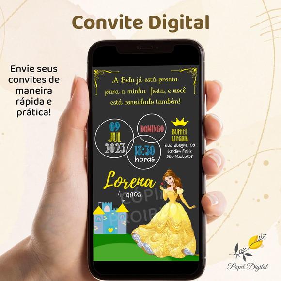 Convite Digital Bela e a Fera Modelo 2