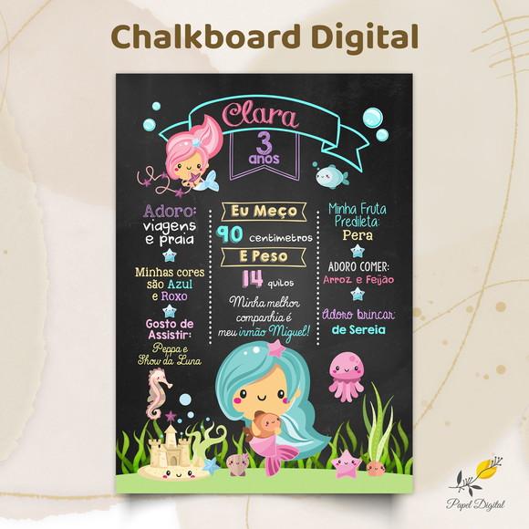 Chalkboard Digital Sereia Modelo 1