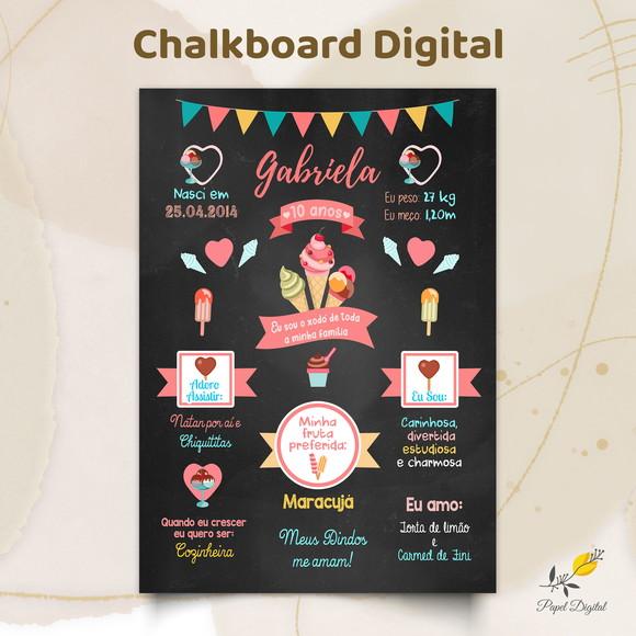 Chalkboard Digital Sorvete