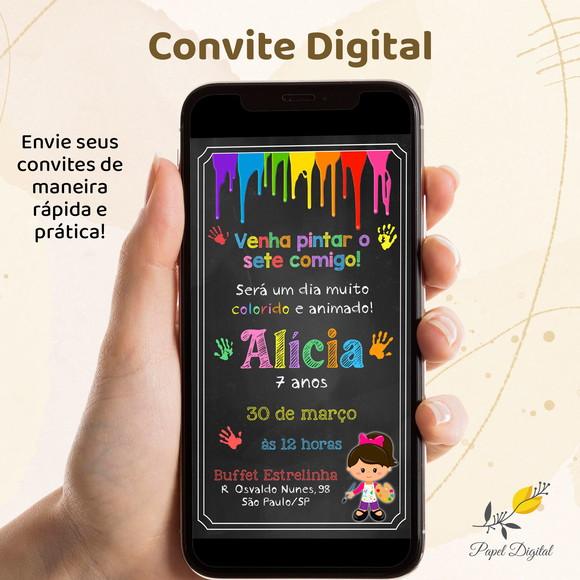 Convite Digital Pintando o Sete Modelo 1