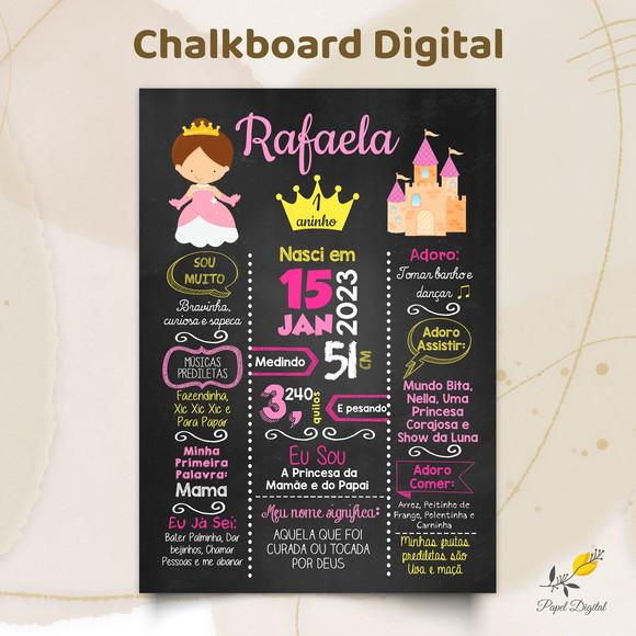 Chalkboard Digital Princesa Modelo 1
