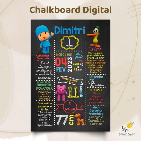 Chalkboard Digital Pocoyo Modelo 1