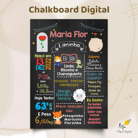 Chalkboard Digital Pequeno Príncipe Modelo 3