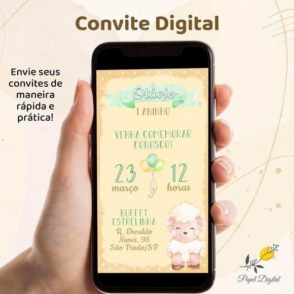 Convite Digital Ovelhinha Modelo 1