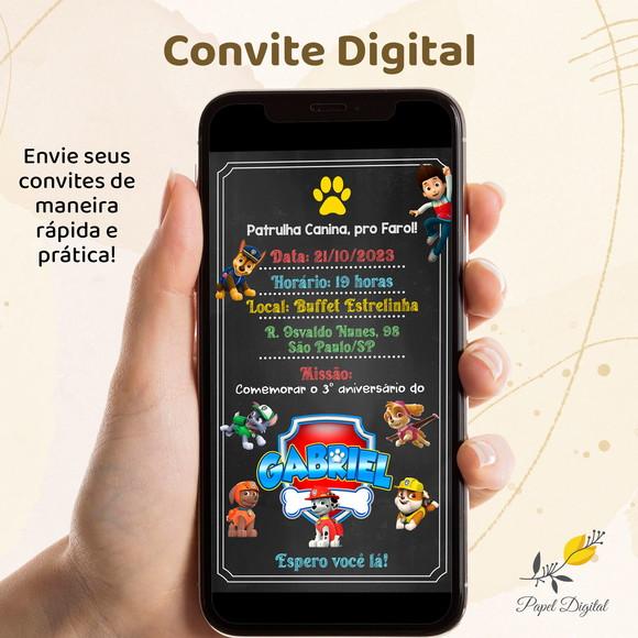 Convite Digital Patrulha Canina Modelo 2