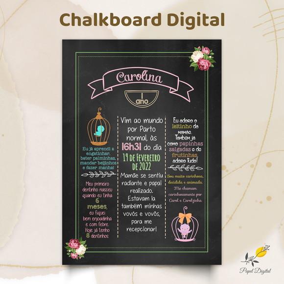 Chalkboard Digital Jardim Modelo 2