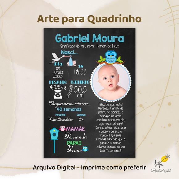 Arte Informações do Bebê Modelo 3