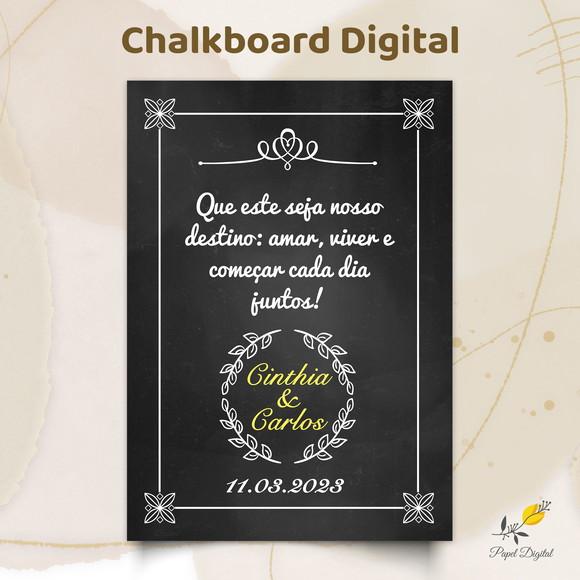 Chalkboard Digital Casamento Modelo 6