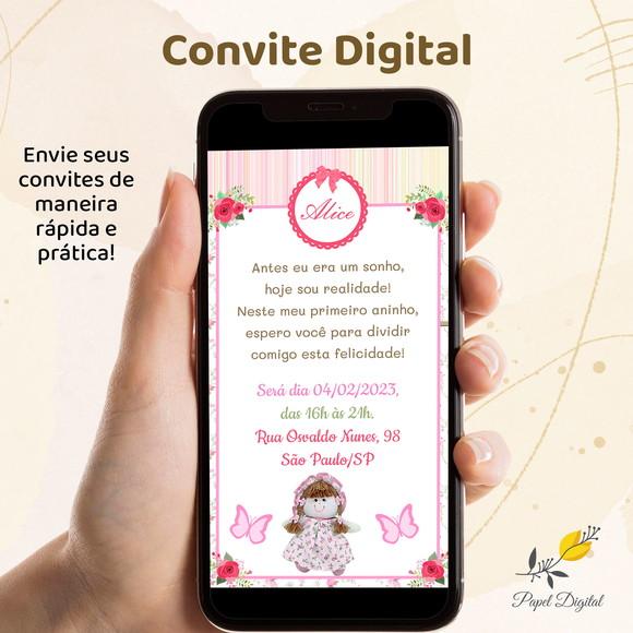 Convite Digital Boneca Modelo 1