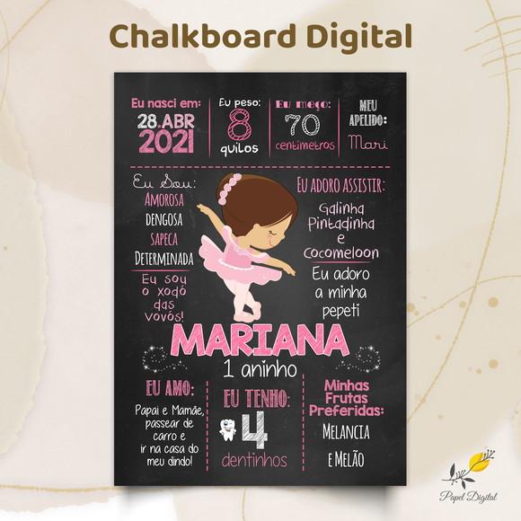 Chalkboard Digital Bailarina Modelo 2