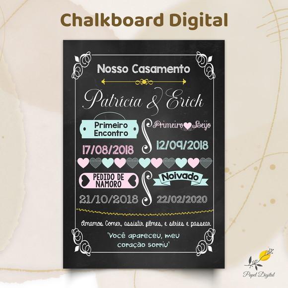 Chalkboard Digital Casamento Modelo 4