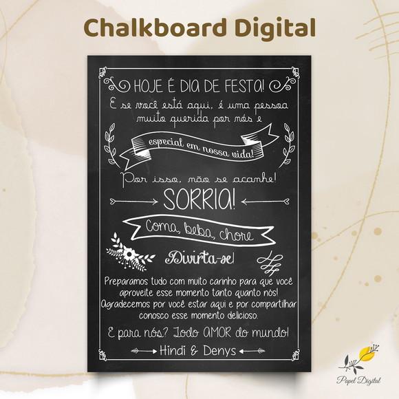 Chalkboard Digital Casamento Modelo 3