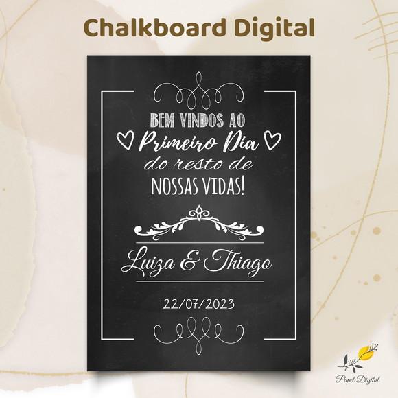 Chalkboard Digital Casamento Modelo 2