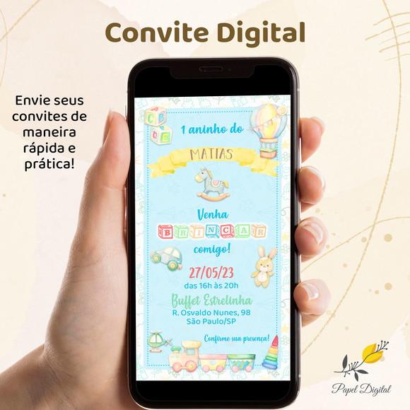 Convite Digital Brinquedos Modelo 1