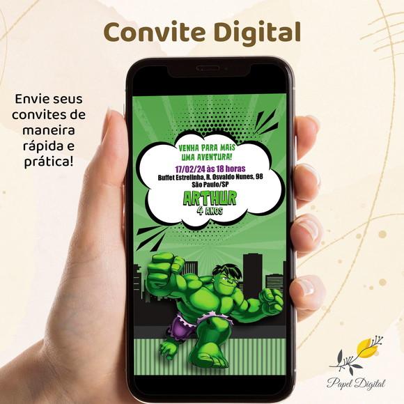 Convite Digital Hulk Modelo 1