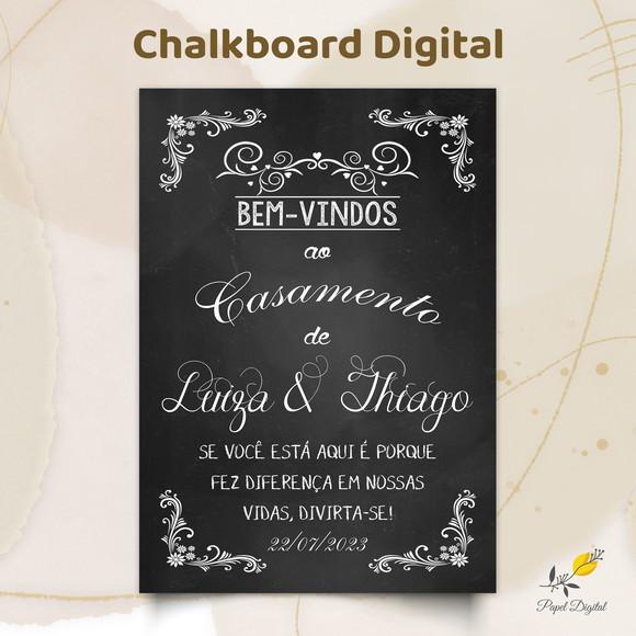 Chalkboard Digital Casamento Modelo 1