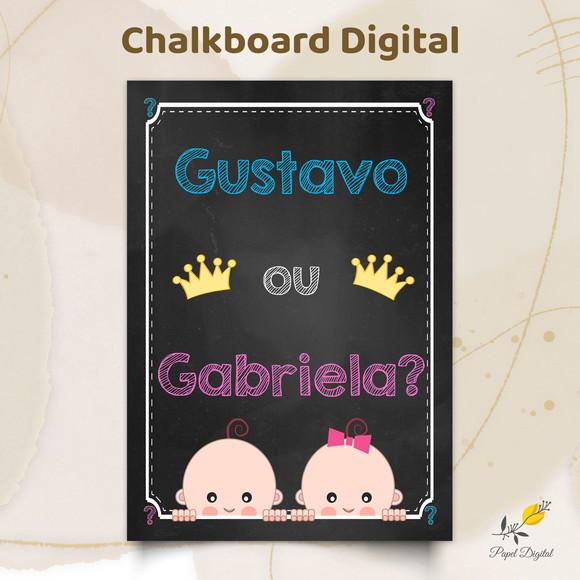 Chalkboard Digital Chá de Revelação