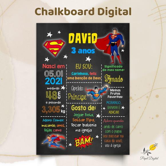 Chalkboard Digital Super Homem Modelo 1