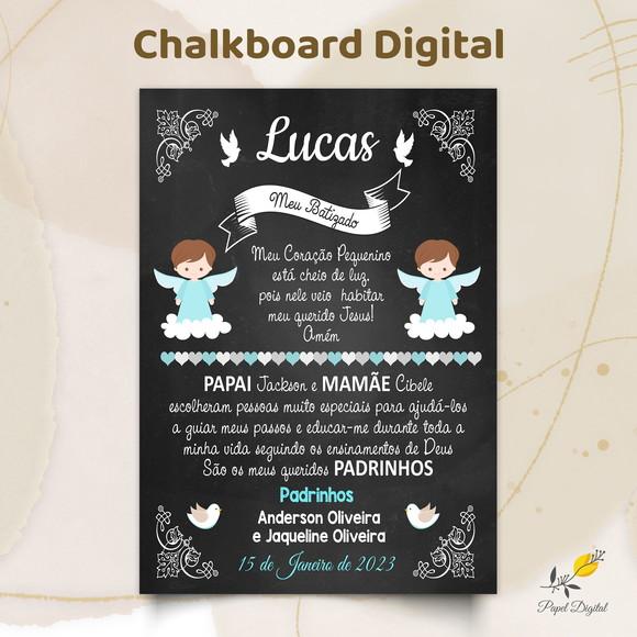 Chalkboard Digital Batizado Modelo 1