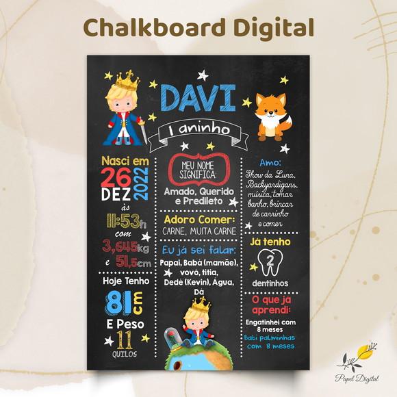 Chalkboard Digital Pequeno Príncipe Modelo 1