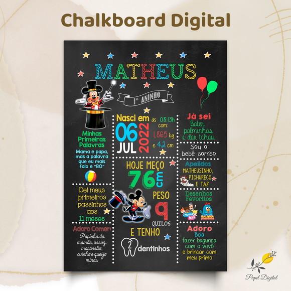 Chalkboard Digital Mickey Modelo 9