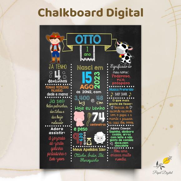 Chalkboard Digital Fazendinha Modelo 2