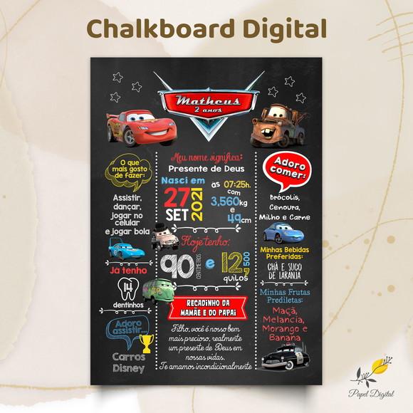 Chalkboard Digital Carros Modelo 1