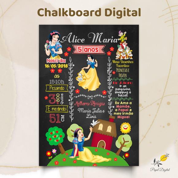 Chalkboard Digital Branca de Neve Modelo 1