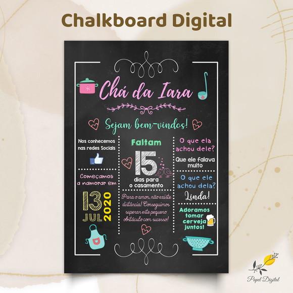 Chalkboard Digital Chá de Cozinha Modelo 1